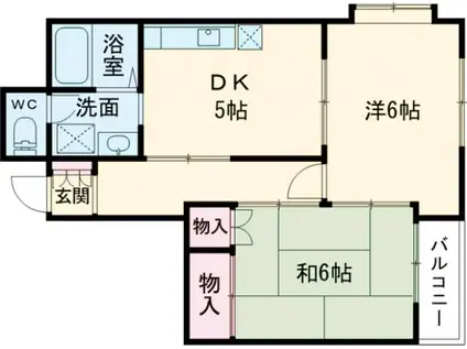 メゾンサムージュ(2DK/1階)の間取り写真