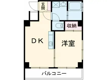 ドエル三鷹(1DK/4階)の間取り写真