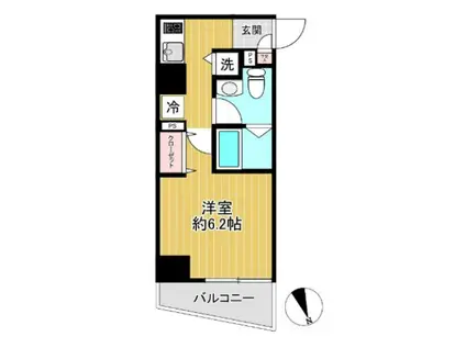 SHOKEN RESIDENCE横浜山手(1K/4階)の間取り写真