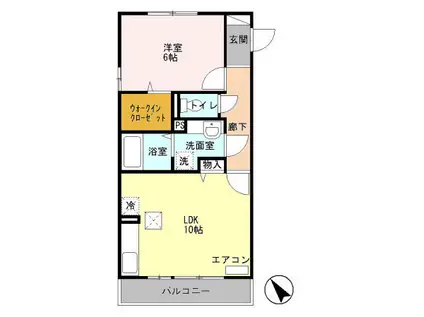 プライム パークス(1LDK/1階)の間取り写真