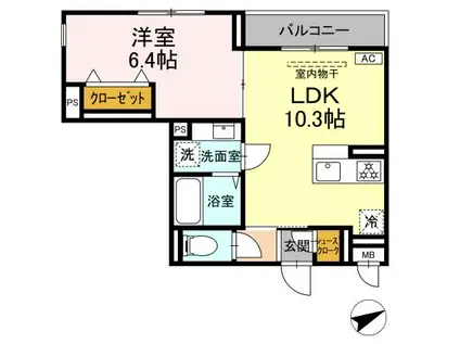 CHATEAU AVENIR 調布(1LDK/3階)の間取り写真