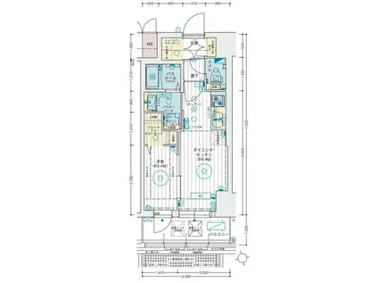 エステムコート名古屋葵(1DK/8階)の間取り写真