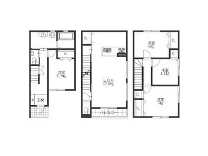 名鉄犬山線 徳重・名古屋芸大駅 徒歩24分 3階建 築2年(4LDK)の間取り写真