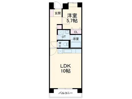 シティアガーデン甲府(1LDK/4階)の間取り写真