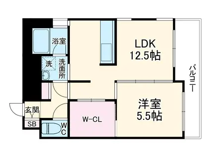 AQUA STAGE 1(1LDK/6階)の間取り写真