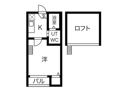リバティ—(1K/1階)の間取り写真