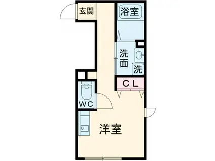 ラティス高井戸(ワンルーム/1階)の間取り写真