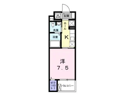 静岡鉄道静岡清水線 音羽町駅 徒歩12分 4階建 築10年(1K/3階)の間取り写真