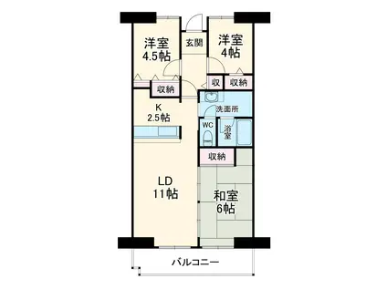 ロビーシティ相模大野5番街8号(3LDK/4階)の間取り写真