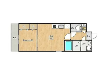 ジーメゾン我孫ドマーニ(1LDK/3階)の間取り写真