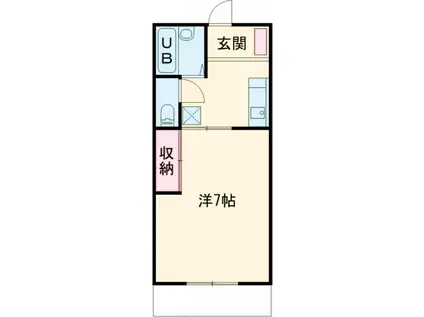 マリオンハイツB(1K/1階)の間取り写真