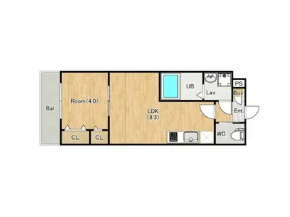 ジーメゾン我孫ドマーニ(1LDK/3階)の間取り写真