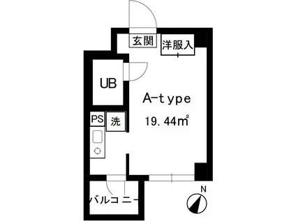 ブライトウエスト江田(ワンルーム/2階)の間取り写真