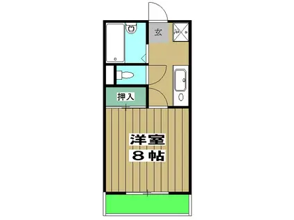 フラットKSR(1K/2階)の間取り写真