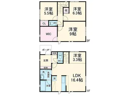 京王電鉄相模原線 京王よみうりランド駅 徒歩20分 2階建 築2年(4LDK)の間取り写真