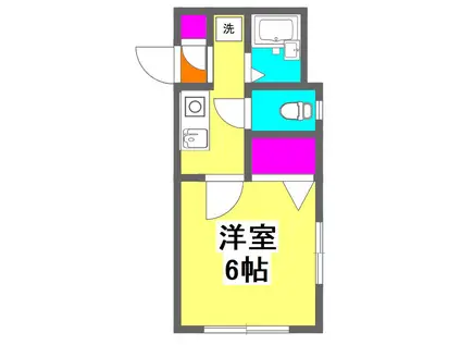 メゾン上利(1K/1階)の間取り写真