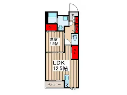 GRACE K(1LDK/1階)の間取り写真