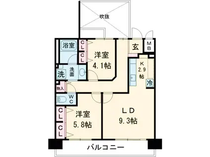 ファミール成増グランデージ(2LDK/3階)の間取り写真