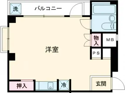 サンパティオ田柄(ワンルーム/1階)の間取り写真