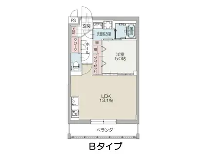 エクセレントⅢ(1LDK/3階)の間取り写真