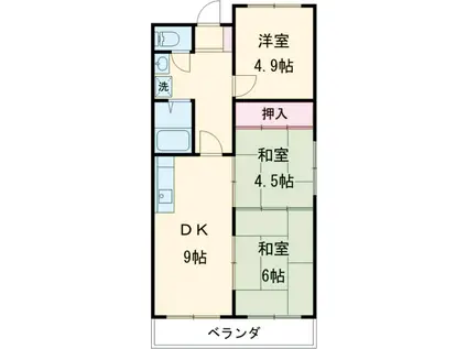 ウッドストーンビル2(3K/4階)の間取り写真