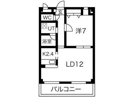 プリミエール外山(1LDK/1階)の間取り写真