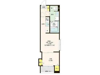 ハーモニーテラス切戸町Ⅱ(1LDK/2階)の間取り写真