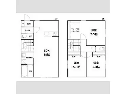 名鉄名古屋本線 豊明駅 徒歩56分 2階建 新築(3LDK)の間取り写真
