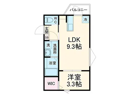 F-STAGE UWAMACHI Ⅱ(1LDK/2階)の間取り写真