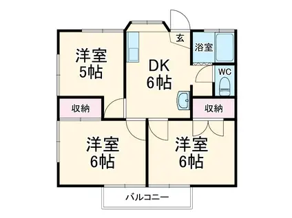 パーソナルマンション(3DK/2階)の間取り写真