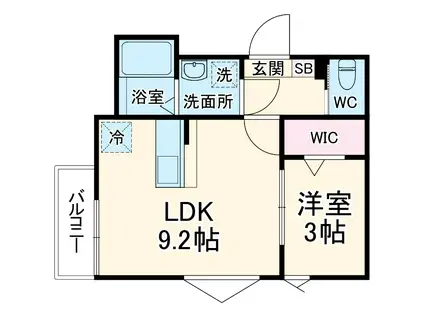 F-STAGE UWAMACHI Ⅱ(1LDK/3階)の間取り写真