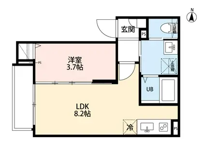 ROBOT HOME 東尾久(1LDK/3階)の間取り写真