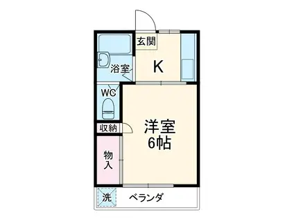 プラムハイム市川1(1K/2階)の間取り写真