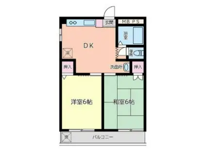 コーポマキ(2DK/2階)の間取り写真
