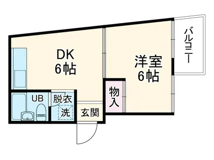 メゾンユタカファイブ(1DK/3階)の間取り写真