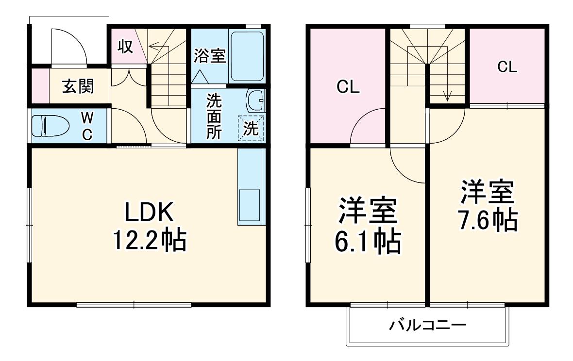 ビューSHIBUYAA(2LDK/1階)の間取り写真