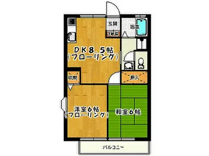 ヴェルディ恋ヶ窪(2DK/1階)の間取り写真