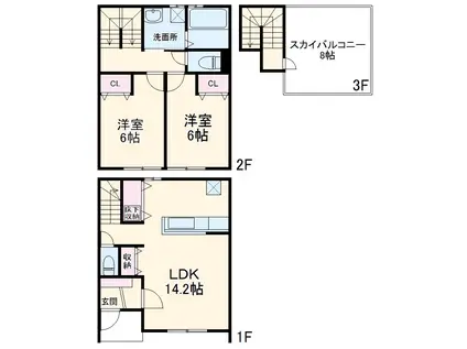 グランテラスⅡ(2SLDK)の間取り写真