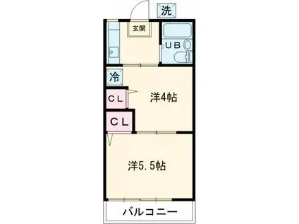 コーポミヤ(2K/2階)の間取り写真