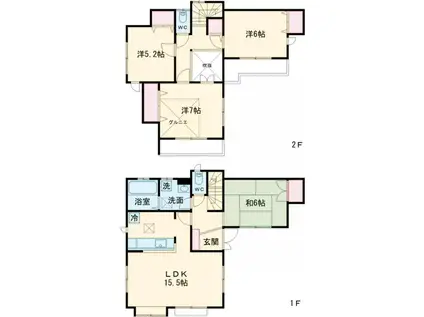 西武鉄道新宿線 上石神井駅 徒歩20分 2階建 築21年(4LDK)の間取り写真