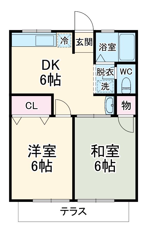 シティハイム寿(2DK/1階)の間取り写真