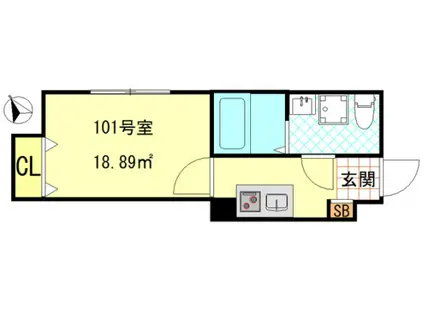 CFジオーレノヴァ(1K/1階)の間取り写真