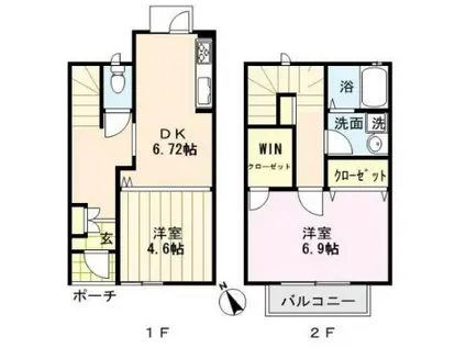 アプリコーゼ(2DK)の間取り写真