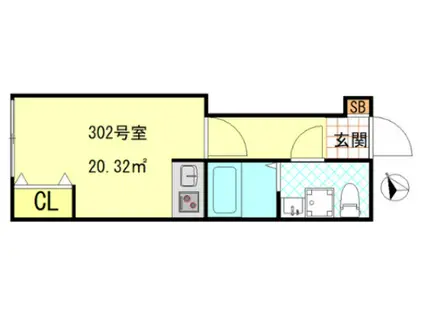 CFジオーレノヴァ(1K/3階)の間取り写真