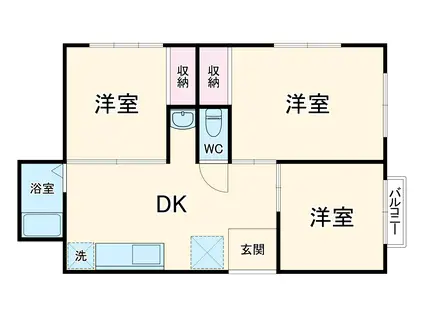 ニシベビル(3DK/3階)の間取り写真