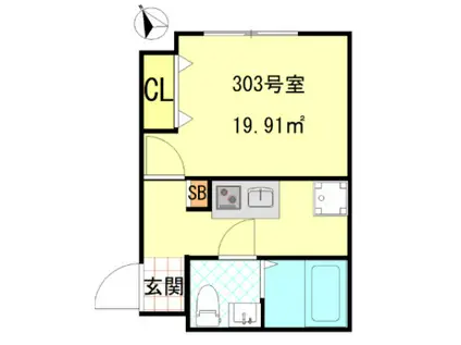 CFジオーレノヴァ(1K/3階)の間取り写真