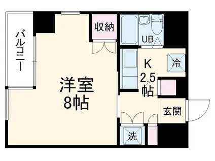 宮崎プラザ(1K/3階)の間取り写真