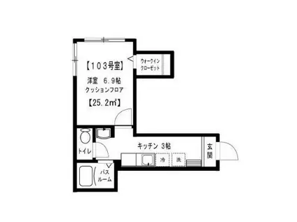 参宮橋館(1K/1階)の間取り写真