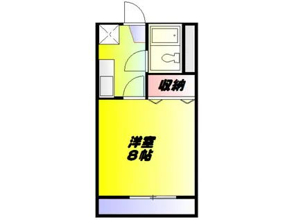 三向ハイツ若草(1K/2階)の間取り写真