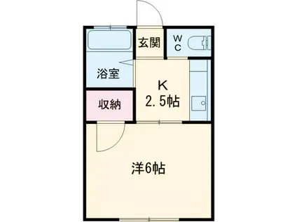 フレンズ(1K/2階)の間取り写真